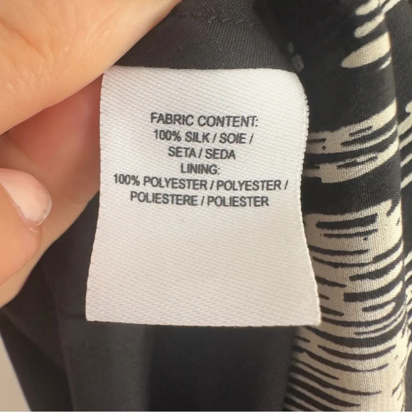 10 Crosby Derek Lamb Silk Black/off-white shirt Dress Size: 8 - Picture 6 of 6